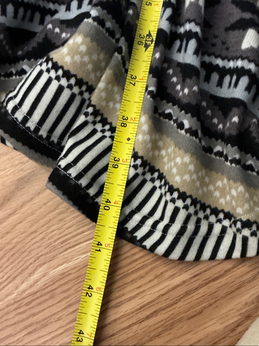 Poof! Striped Aztec Maxi Skirt in Black, Cream & Gray Size Large - Picture 5 of 5